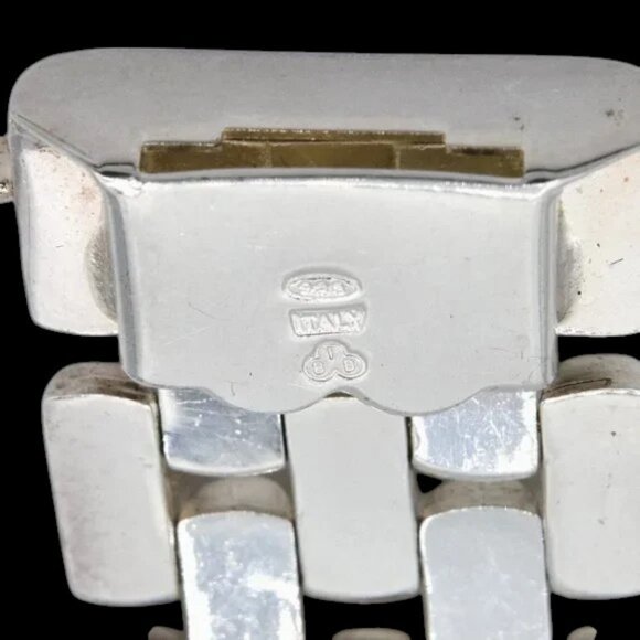 IBB Italian Sterling Silver Panther Link Bracelet - Picture 6 of 6